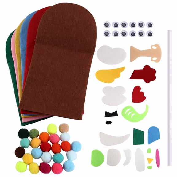 Hand Puppet Kit for DIY Felt Crafts - 1 Piece Tool Set for Kids