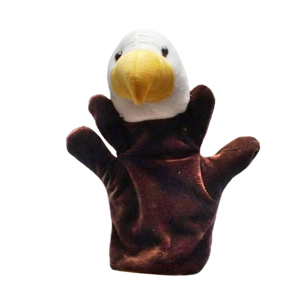Hand Puppet Plush, Stuffed Bird Plush, 12 In, Soft Fabric, Interactive Storytelling, Pretend Play, Brown White, 1 Pc