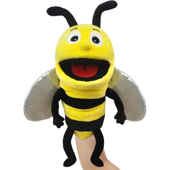 Hand Puppet Realistic Plush Puppet 13",Insect Animal Puppets for  Insect Stuffed Animal Hand Puppet with Moveable Mouth,Soft Stuffed Bee Puppet Story Toy Puppets Role Play Show Game
