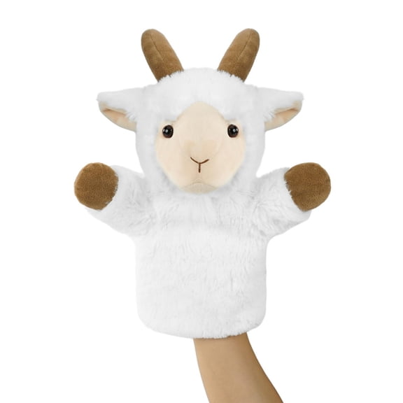 Handmade Puppet Soft Fuzzy Sheep Stuffed Animal Baby Story Time Safe Washable Stuffed Adult Hands Suitable for Interactive Games