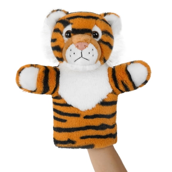 Tiger Hand Puppet Realistic Plush Wild Toy Preschool Education Classroom Supplies Stuffed Large Safari Animal Interactive Role Play Tiger Puppet