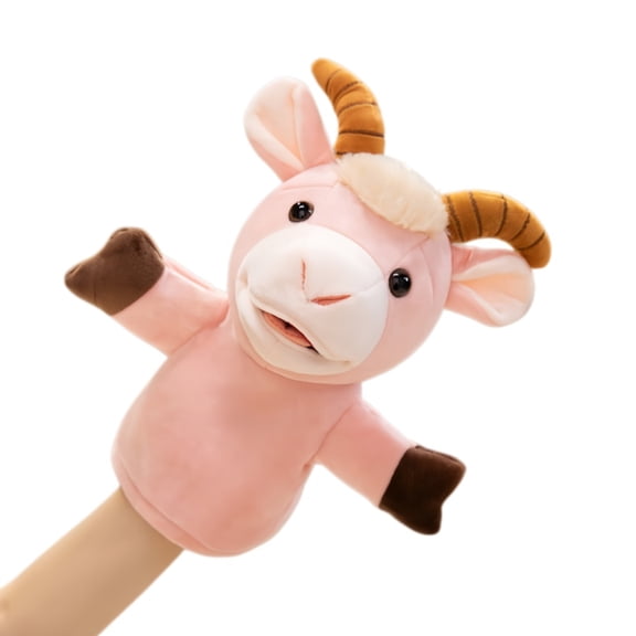 Hand Puppet Zoo Animal Plush Goat,Toddler Animal Plush Toy for Show Theater, Birthday Gifts