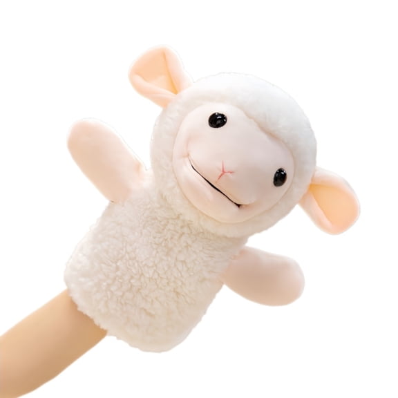Hand Puppet Zoo Animal Plush Sheep，with Lamb Design for Telling Story Teaching Cosplay Easter Basket Stuffers