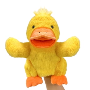 Hand Puppet s Duck Pupp ets,9"Realistic Stuffed Animal Puppe ts Duck Stuffed Puppets for Kids with Movable Mouth,Duck Animal Hand Puppets for Adults Han d Puppets