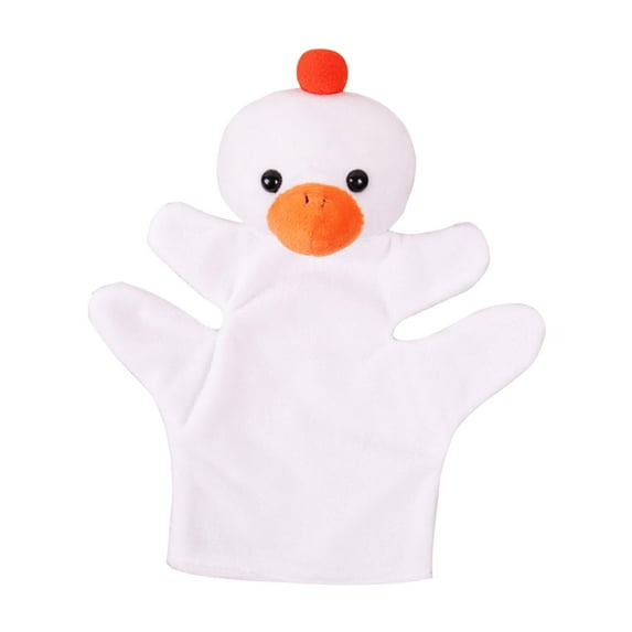 Hand Puppets Finger Puppets Toy, Plush Pretend Animals Finger Puppet for Teaching Party Supplies Stage Theaters Girls Boys , white goose