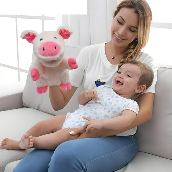 Hand Puppets Interactive Toys under $5! Yannianjz Pig Hand Puppet, Farm Animal Movable Mouth Puppet, Interactive Toy for Toddlers, Role Play, Gift