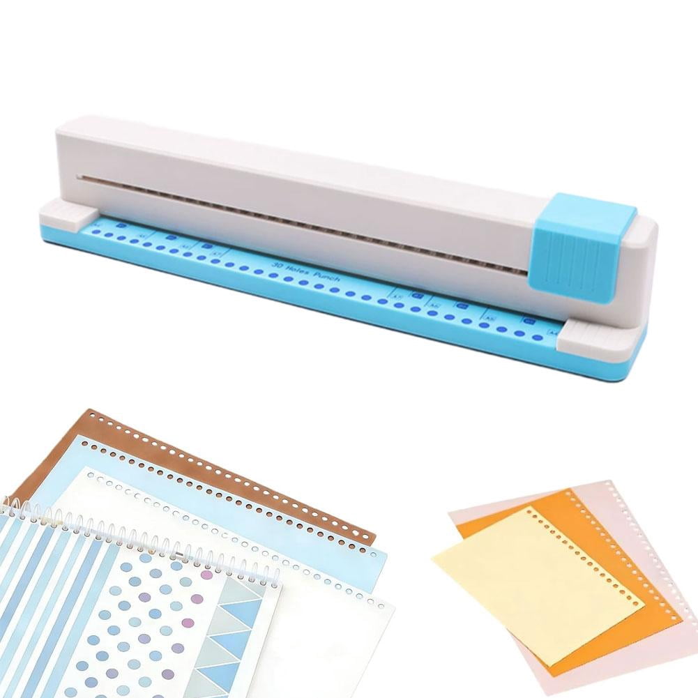 Hand Push 30-Hole Puncher, Multi-Hole Punch Machine for A4 Paper, Loose-Leaf & Coil Notebook