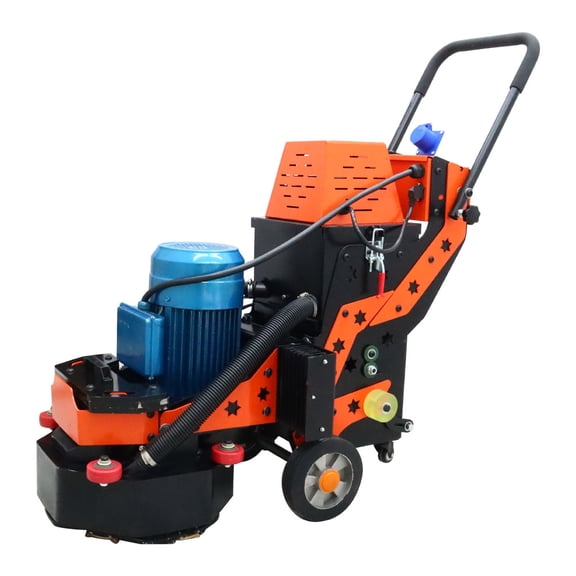 Hand-Push Concrete Floor Grinder Floor Polishing Machin 6-Head Diamond Chassis 220V 1430RPM