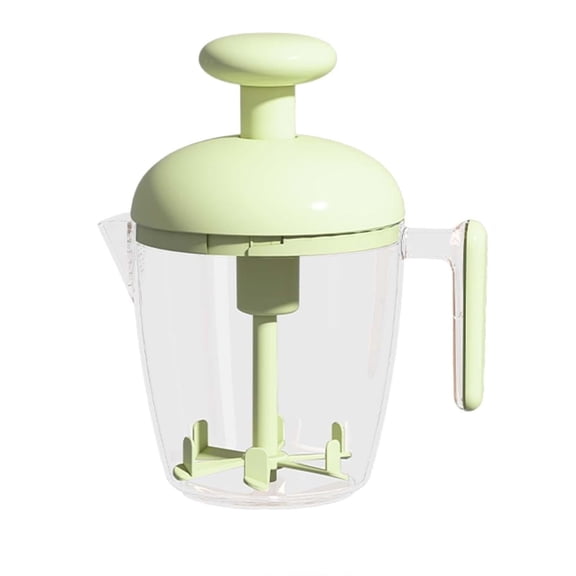 Hand Push Egg Beater Cup, Ergonomic Manual Rotary Whisk Blender for Eggs & Milk Frothing(RL Green 1 PC)
