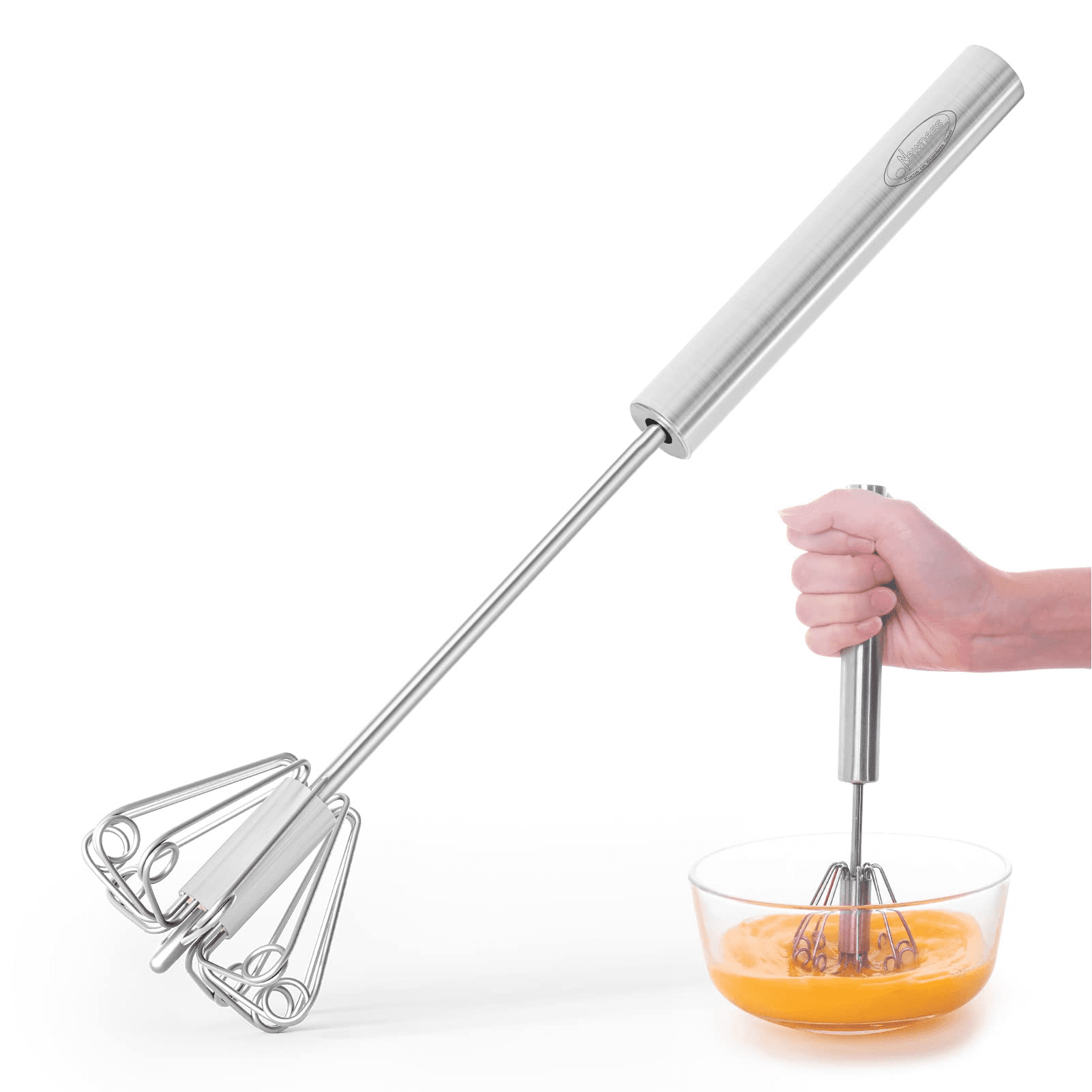 Hand Push Egg Whisk, Stainless Steel Whisk Blender for Home, for