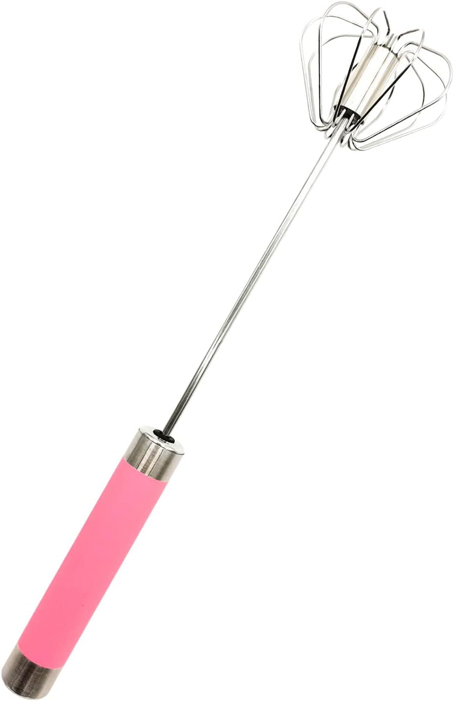 Hand Push Rotary Whisk Blender, Stainless Steel Semiautomatic Egg