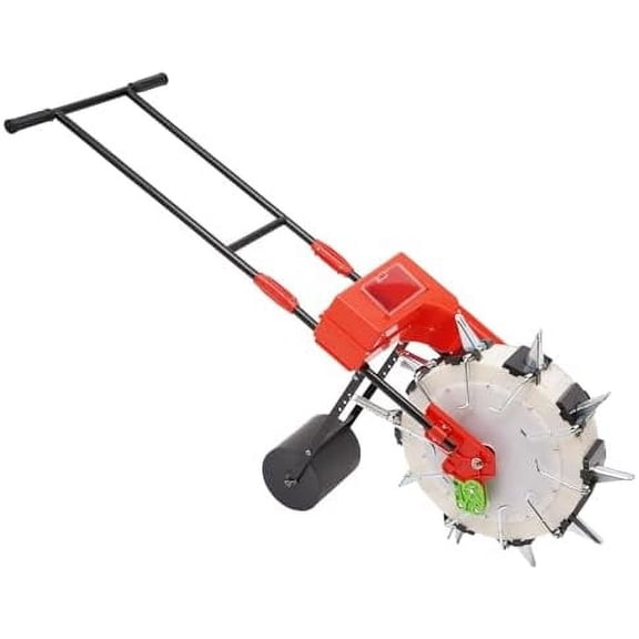 Hand-Push Seeder Planter, Walk-Behind Row Crop Planter, Adjustable Seeding Depth, Manual Seeder Machine, for Sowing of Corn, Soybeans, Peanuts$$Garden &