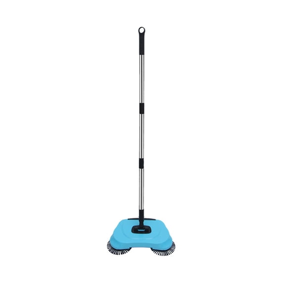 Hand Push Sweeper with 2 Corner Brushes, Dry Sweep & Wet Drag 2-in-1 Sweeper, Home Sweeping Mopping Machine for Bed Bottom, Sofa