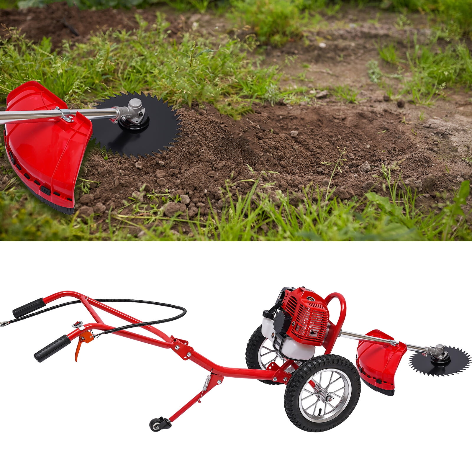 Hand Push Type Grass Cutter Lawn Mower Trimmer Gasoline Brush Cutting Machine