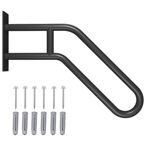 Hand Rails for Outdoor Steps Stair Railing Indoor Rail Metal Heavy Duty Non-Slip 1-3 Step Wall Mount Grab Bars U-Shape Safety Handle Garage Porch Courtyard Doorways 23in
