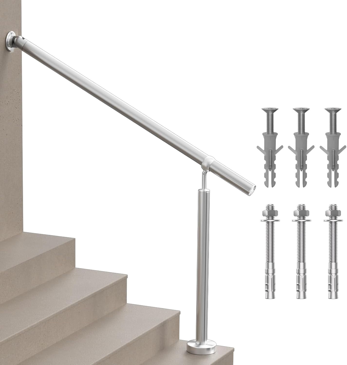 Hand Rails for Steps, 1-2 Step Stainless Steel 304 Single Post Stair ...