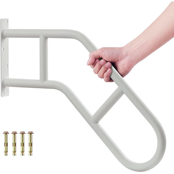 Hand Rails for Outdoor Steps & Elderly (Max 800LBS),U-Shape Wall Mount Stair Railing, Porch, Deck & Garden Grab Bar, Safety Handle for Garage, 1 Pack