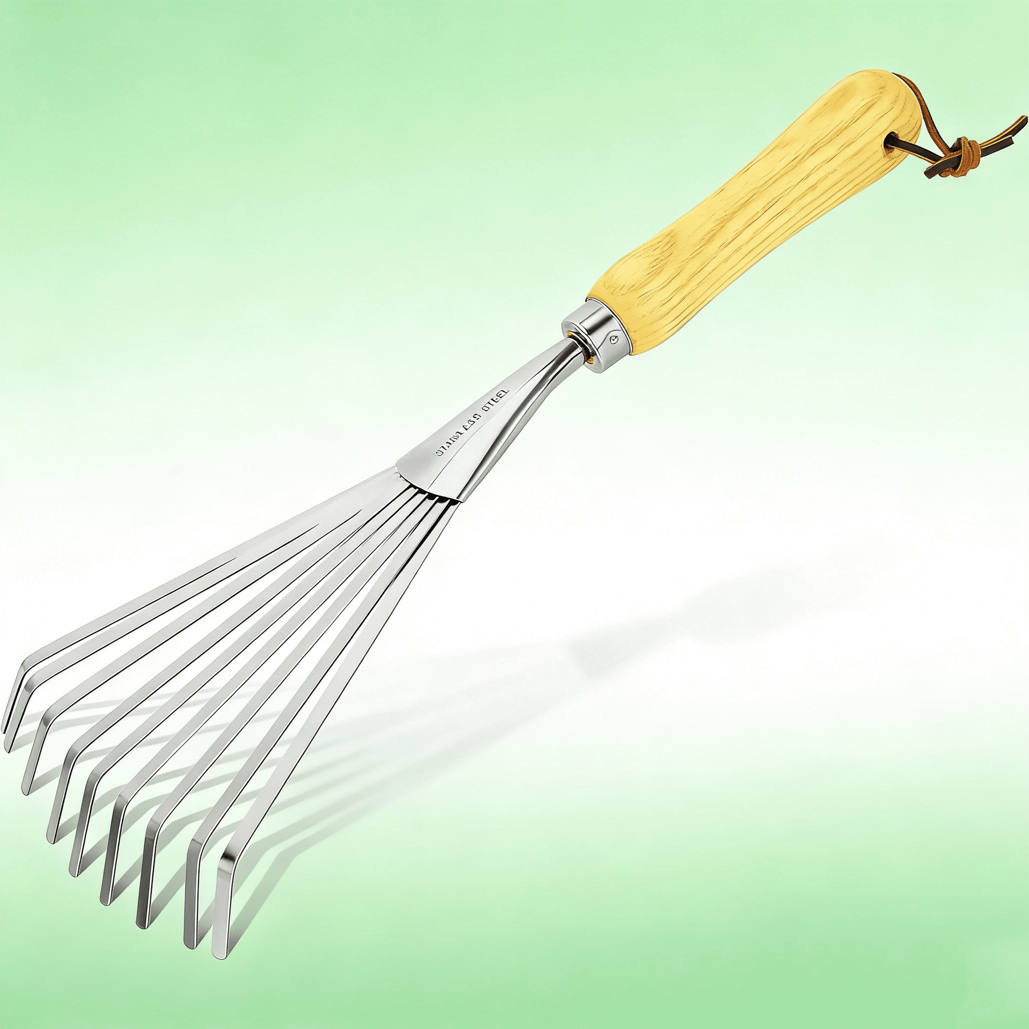 Hand Rakes, Garden Stainless Steel Hand Rake Soil Tiller with Ergonomic Handle, Leaf Rakes for Gardening, Yard Flower Beds Tool