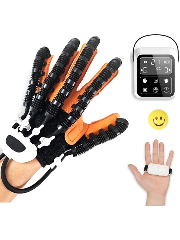 Hand Rehabilitation Robot Gloves, 3rd Generation Portable Stroke Rehabilitation Glove, 4 Modes & 9 Strength Levels Robot Hand for Hemiplegia and Arthritis Therapy