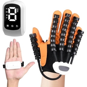 Hand Rehabilitation Robot Gloves, Hand Recovery Equipment for Stroke, Hand Dysfunction Training Device with 4 Modes & 9 Strength Levels, Robot Hand Glove for Finger Cramps Hemiplegic, Right Hand XL
