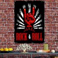 thumbnail image 1 of Hand Rock N Roll Sign Music Poster Banner Wall Decor Flag with Metal Grommets 38" x 57", 1 of 6