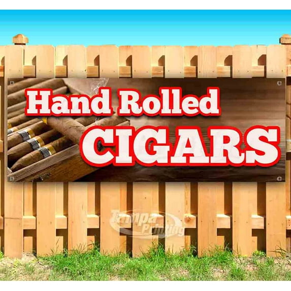 Hand Rolled Cigars 13 oz Vinyl Banner With Metal Grommets