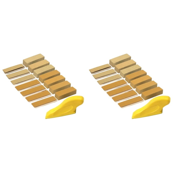 Hand Sander Kit 140 Pcs 3.5 x 1 Inch, Mini Micro Sander for Small Projects, Detail Finger Sanding Block Tools with 80 120 180 240 400 Grit Wet Dry Sandpaper, Hand Tools
