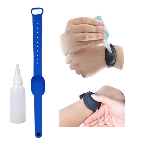 Hand Sanitizer Dispensing Wristband 10Ml Portable Silicone Bracelet Refillable Liquid Gel Dispenser Adjustable Strap for Travel Healthcare office Outdoor Adults teen Unisex