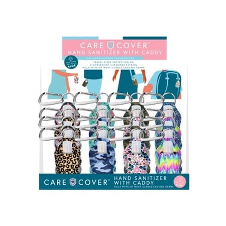 Hand Sanitizer in Caddy w/Carabiner (Refillable) (24 Assorted)