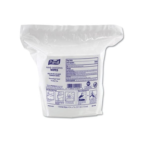 Hand Sanitizing Wipes 8.25 x 14.06, Fresh Citrus Scent, 1700 Wipes/Pouch, 2 Pouches/Carton