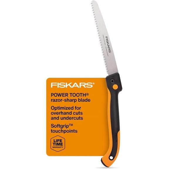 Hand Saw, Folding Saw with Dual Position Locking Saw Blade for Overhand Cuts and Under Cuts and Power Tooth Blade with Triple Ground Teeth, Soft Grip 10-Inch Pruning Saw