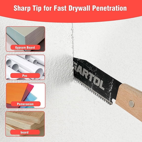 Hand Saw for Wood Cutting, 2-Piece Japanese Pull Saw with 6-Inch Flush Cut & Double-Edged SK5 Flexible Blade & Wooden Handle, Precision Woodworking Tools for DIY, Crafting, Carpentry, Trim Work