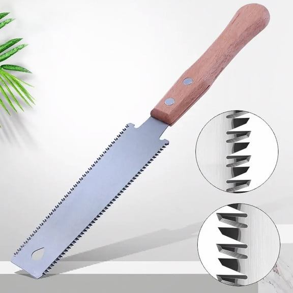 Hand Saw Woodworking Tools, 6-Inch Pull Saw, Flexible Double-Edge Blade 17/11 TPI, Japanese Flush Cut for DIY Craft, Non-Slip Wood Handle, Sharp & Lightweight for Woodworking and Garden Trim