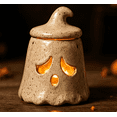 thumbnail image 1 of Hand-Sculpted Halloween Mini Lanterns, Tea Light Holder,Halloween Candle Holder, Rustic Fall Decor, Cute Spooky Table Decor for Tiered Tray Home Mantel Party,C, 1 of 4