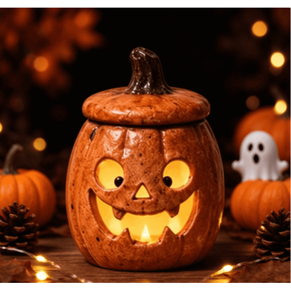 Hand-Sculpted Halloween Mini Lanterns, Tea Light Holder,Halloween Candle Holder, Rustic Fall Decor, Cute Spooky Table Decor for Tiered Tray Home Mantel Party,A