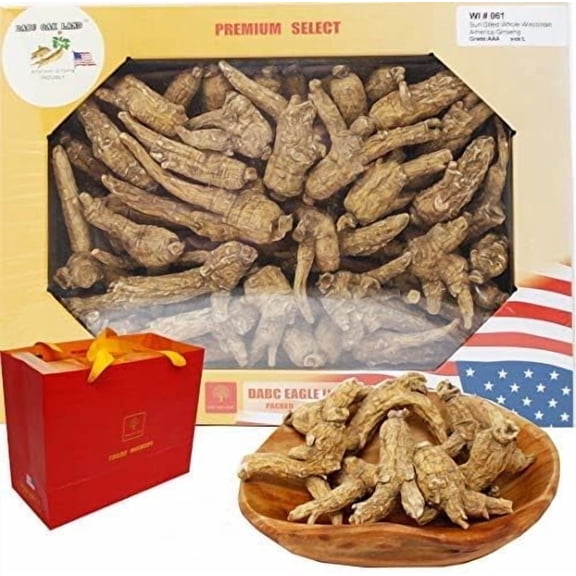 Hand-Selected American Wisconsin Farmed Ginseng Root Large Cultivated Wisconsin American Ginseng 8OZ Box