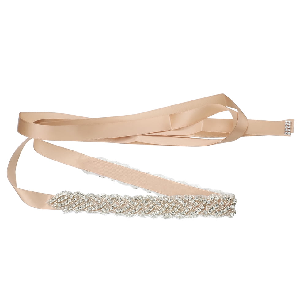 Hand Sewing Crystal Wedding Dress Belt Beautiful Bridal Dress Accessory Creative Waistband (Pink