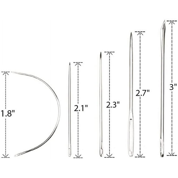 Hand Sewing Needle Kit, Heavy Duty Household Hand Needles for for Upholstery, Carpet, Leather, Canvas Repair (5 Pieces)