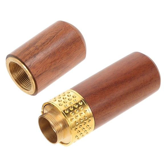 Raindrops Durable Dark Red Wooden Needle Case Portable MultiFunction Sewing Storage Tube for Knitting Supplies