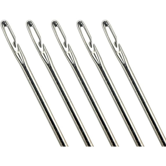 Hand Sewing Needles Self Threading - Self Threading Needle, 24 Pieces Easy Thread Sewing Needles with Wood Needle Case, Threaded Needle Holder, Embroidery Needle Storage