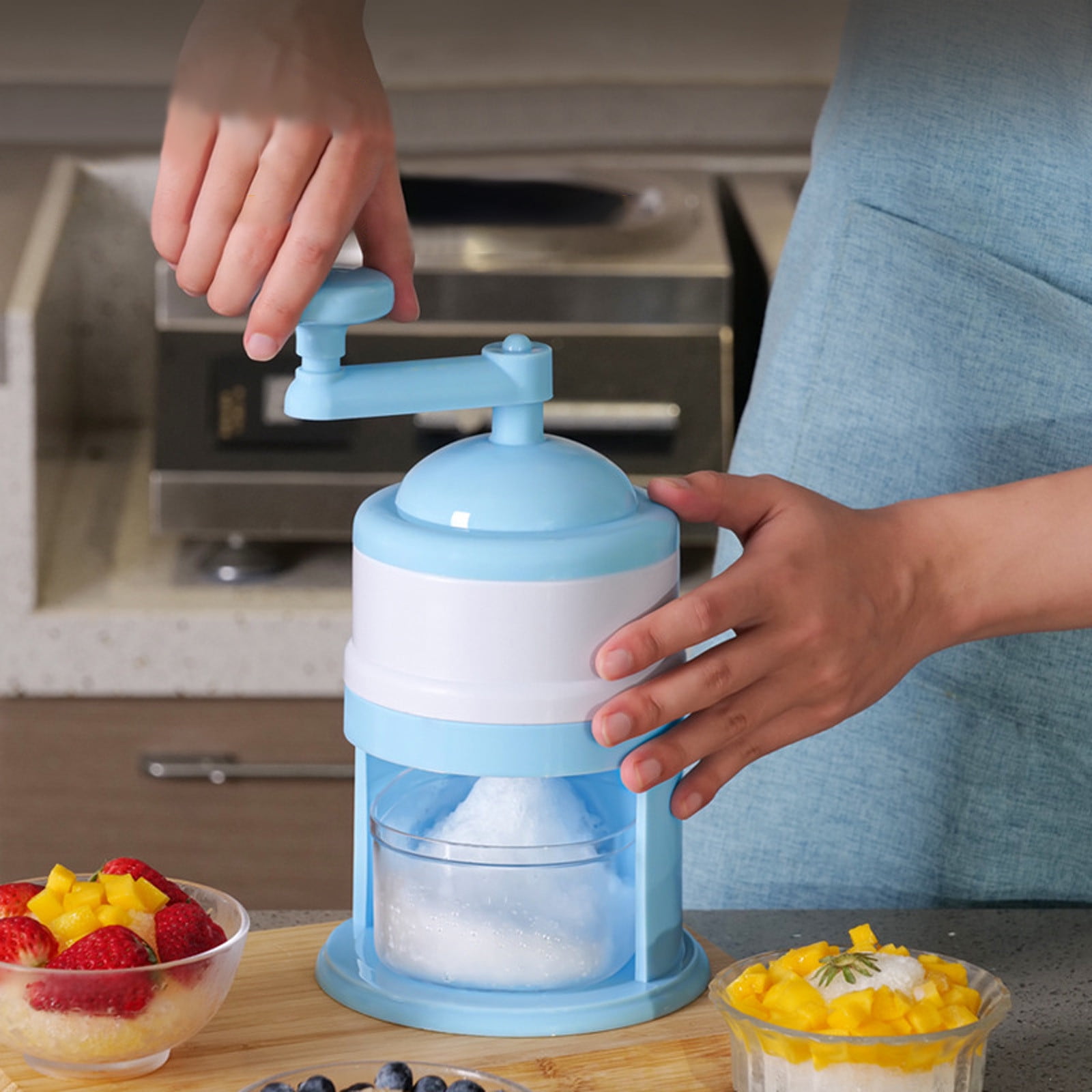 Hand Shaved Ice Machine Manual Fruit Smoothie Machine HouseholdIce  ShaverSmall Ice Crusher