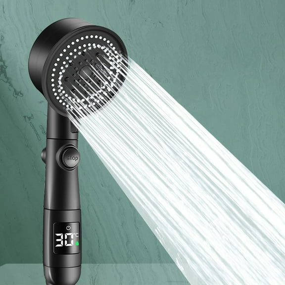 Hand Shower, Czzoypi High Pressure Digital Temperature Display Shower Head, LED On-Off Water Saving Filtered Shower for Dry Hair Skin