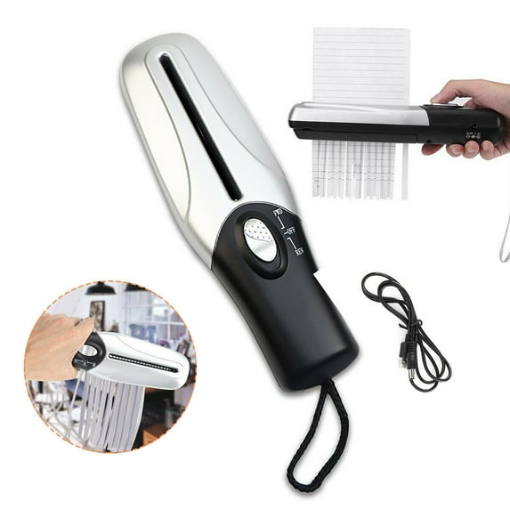 Hand Shredder,Mini Handheld Paper Shredder USB Mini Paper Strip Shredder Portable Document Paper Crusher for School Office Home