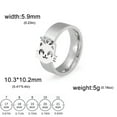 thumbnail image 1 of Stainless Steel Smiling Cat Rings Tiny Pendant Dangle Ring Cute Animal Jewelry, 1 of 6