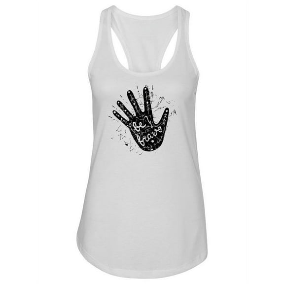 Hand Silhouette "be Brave" Tank Women -Image by Shutterstock, Female XX-Large