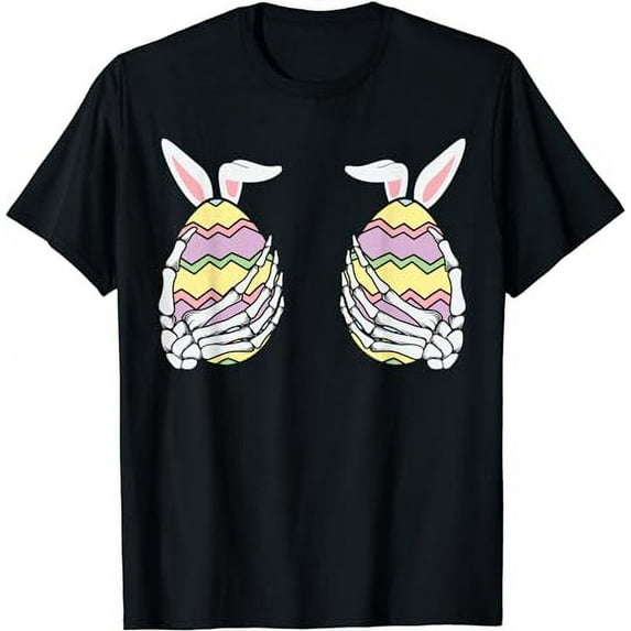 Hand Skeleton Bunny Rabbit Easter Day Egg Hunting T-Shirt