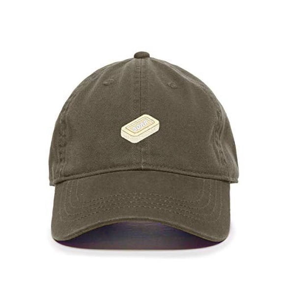 Hand Soap Baseball Cap Embroidered Cotton Adjustable Dad Hat Olive