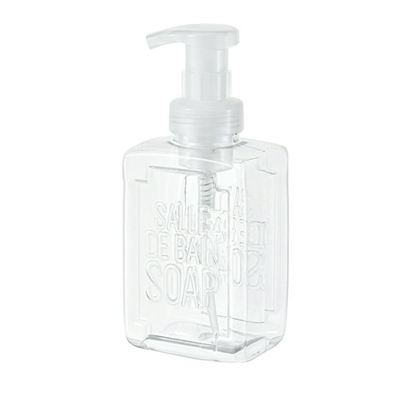 Hand Soap Dispenser 360ml, Refillable Plastic Pump Bottle for Bathroom Kitchen, Modern Design Hand Wash Station, Compact Soap Container