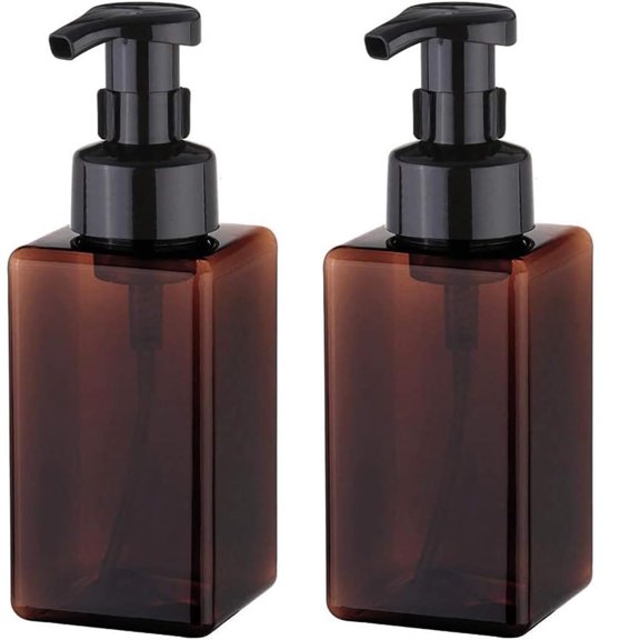 Hand Soap Dispenser,Happon 2 Pcs 450ml (15oz) Foaming Soap Dispenser,Refillable Foam Liquid Hand Soap Empty Plastic Pump Bottle Container for Bathroom Vanities, Kitchen Sink, Hospital, Clinic