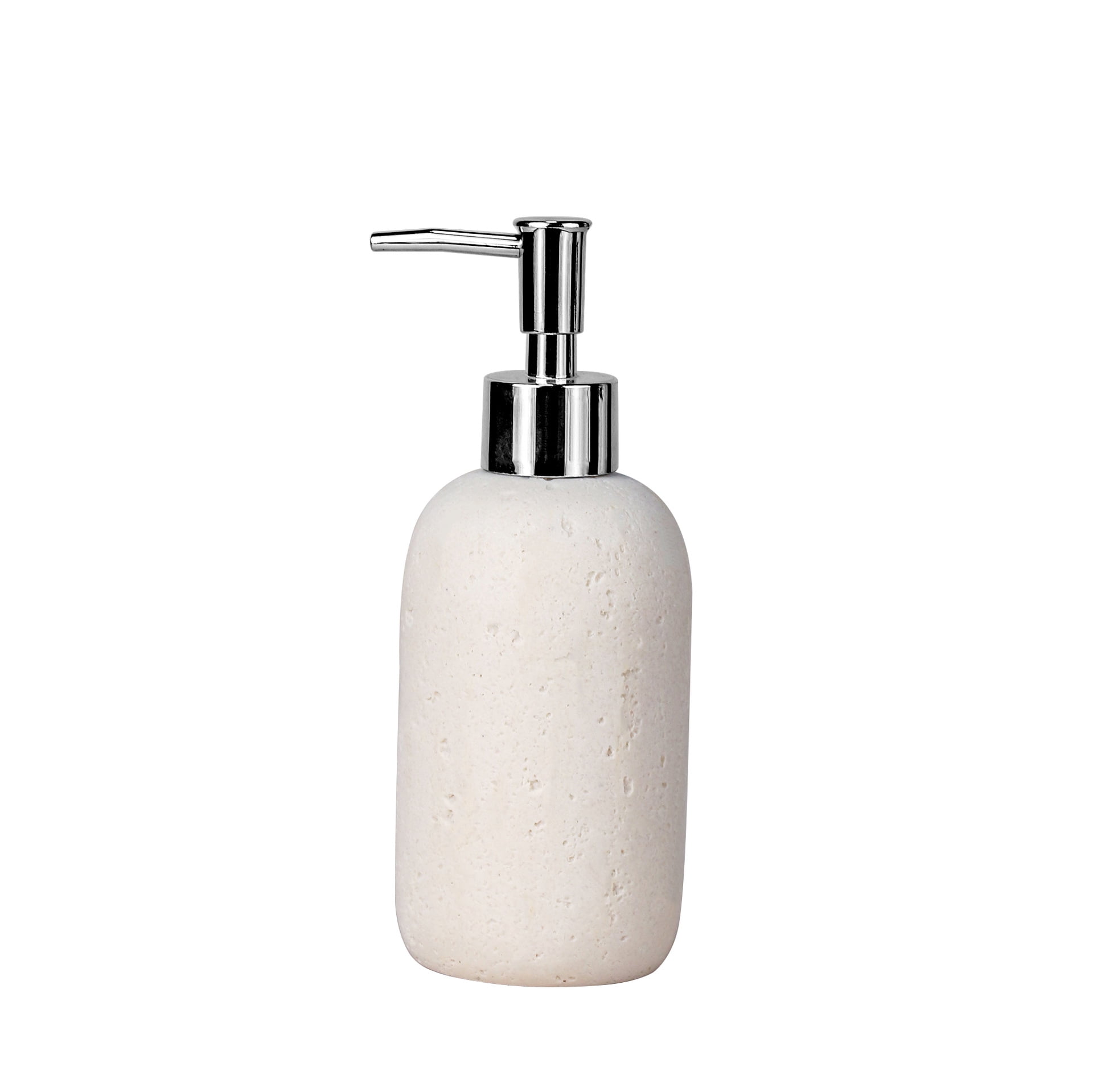 Hand Soap Dispenser with Stainless Steel Pump, for Bathroom and Kitchen, Luxury Farmhouse, Boho & Zen Style, Sandstone Finish, Rust Proof, Beige yellow